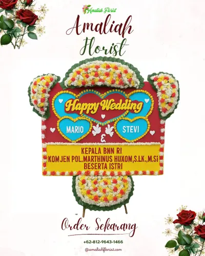 Karangan Papan Bunga Pernikahan di Gedung Serbaguna Pahandut